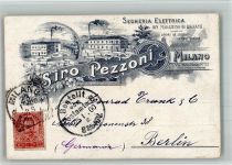 20100 Milano 1900 BOAKC Fabrik Secheria Elektrica Lithographie Briefmarke bildseitig