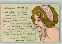 1899 Stroefer im modernen Stil Serie XVII Nr. 4 schöne Frau Lithographie