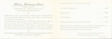 25761 W2242 Büsum KEINE AK Haus Möwenschrei Innen- und Aussenansicht Klappkarte