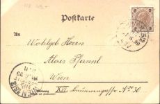 Neujahrs-AK von 1899 Rose Prägedruck