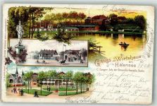 10115 W1000 Halensee 1901 Lithographie Gasthaus am Halensee Garten Denkmal Der Halensee