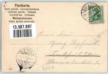 56859 W5584 Alf 1902 Prägedruck Moselverlauf Bullay Volkstracht Junge Frau Weinrebenkorb Passepartout
