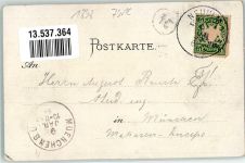 89231 W7910 Neu-Ulm 1898 Lithographie Bahnhof-Hotel Ev. Kirche Kath. Kirche Donaubrücke