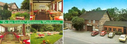 29342 W3101 Wienhausen KEINE AK Hotel Gasthaus Zu den Linden Innen-und Aussenansicht Klappkarte