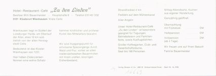 29342 W3101 Wienhausen KEINE AK Hotel Gasthaus Zu den Linden Innen-und Aussenansicht Klappkarte