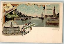 1001 Amsterdam Lithographie Schloss Gracht Montablanstaten