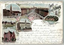 16928 O1920 Pritzwalk 1898 Gebrauchsspuren Lithographie Bahnpost Wittenberge-Wittstock Zug 12 13.4.98 Einriss
