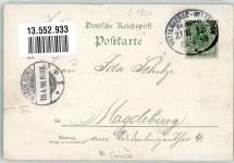 16928 O1920 Pritzwalk 1898 Gebrauchsspuren Lithographie Bahnpost Wittenberge-Wittstock Zug 12 13.4.98 Einriss