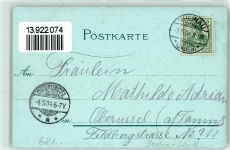 68159 W6800 Mannheim 1904 Lithographie / Mondschein Schillerplatz m. Jesuitenkirche