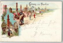 Kairo Cairo 1896 Lithographie Tracht Esel Straße