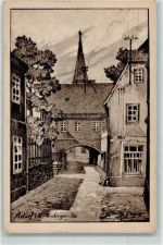 1 O9930 Adorf , Vogtl Künstlerkarte Freiberger Tor sign.