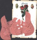 Gruß-AK von 1908 mit montierter Girlande Rose Collage