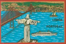 Lisboa Lissabon Korkkarte AK aus Kork