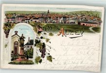 55232 W6508 Alzey 1900 Lithographie Kriegerdenkmal Weintrauben