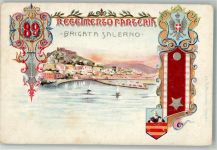 84100 Salerno Lithographie 89. Regiment Fanteria Brigata Salerno