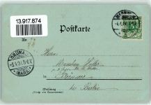 68159 W6800 Mannheim 1900 Lithographie Bahnhofsplatz Jean Becker Denkmal Mond Park Blumen Gruss
