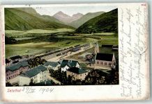 8900 Selzthal 1904 Künstlerkarte Vogelschau Bahnhof