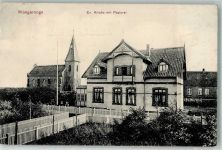 26486 W2946 Wangerooge , Nordseebad 1909 - Ev. Kirche mit Pastorei