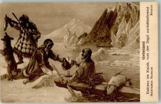 Gebrauchsspuren Eskimo im Kajak Städtisches Museeum Bremen