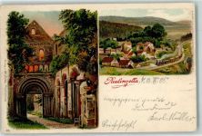 07422 O6821 Paulinzella 1905 Lithographie Klosterruine Paulinzella