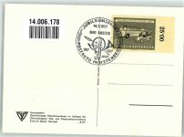 Bad Aussee 50 Jahre Postauto in Österreich + Briefmarke 1957 Jubiäumsfahrt Postbus Sonderstempel