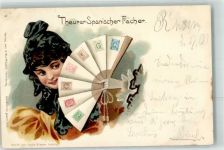 Teurer Spanischer Fächer Phila Spanien 1898 Lithographie