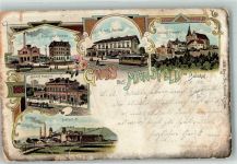 06343 O4274 Mansfeld , Südharz 1900 Gebrauchsspuren Lithographie Elekt. Centrale Kunze`s Gasthaus Lichtloch 81