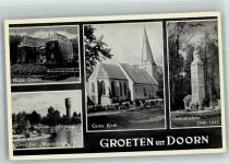 3941 Doorn 1961 Foto AK Schloss Doorn Kirche Denkmal Schwimmbad
