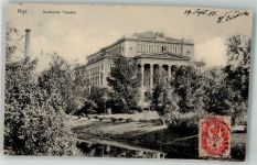 Riga 1903 Foto AK Deutsches Theater Marke bildseitig