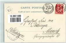 06000 Nice Nizza 1901 Lithographie / Künstlerkarte Bataille de Fleurs Blumenkorso + Adelskorrespondenz