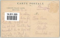 06500 Menton 1928 Foto AK Hotel Carlton Palace Strand Schwimmbad