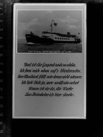 25946 W2278 Wittdün , Amrum GLASNEGATIV Schiff Uttlande, Gedicht