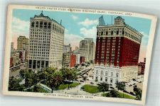 Detroit Foto AK Grand Circus Park Whitney Building Statler Hotel
