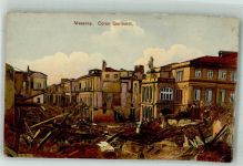 Messina Corso Garibaldi nach dem Erdbeben Erdbeben Foto AK