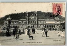 San Sebastian Donostia 1906 Foto AK el Casino Marke bildseitig
