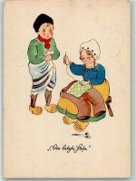 Die letzte Hose Kinder Holzschuhe Nähen Gebrauchsspuren