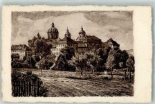 88250 W7987 Weingarten , Württ 1926 Künstlerkarte Benediktiner-Abtei mit Klosterkirche