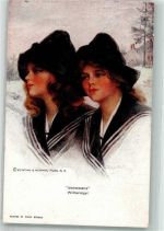 sign. Reinthal und Newmann "Wintervögel " Verlag Künstlerkarte
