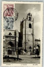 Palencia 1952 Foto AK Kathedrale Marke bildseitig