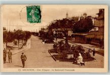 33120 Arcachon Foto AK Le Boulevard Promenade Marke bildseitig