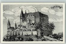 99762 O5501 Neustadt /Harz Künstlerkarte Ruine Hohnstein im Jahre 1610