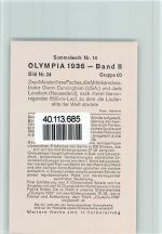 Glenn Cunningham + Jack Lovelock Olympiade 1936 Sammelbild Band II Gr.60 AKU2