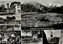 83324 W8222 Ruhpolding - Dorfplatz Kurgarten Kronentanz Kurhaus Rauschberg-Bahn