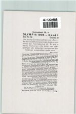 Stradlespringer Johnson USA Olympiade 1936 Sammelbild Band II Gruppe 58 Olympiade 1936