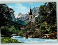 83486 W8243 Ramsau b. Berchtesgaden - Kirche mit Reiteralpe