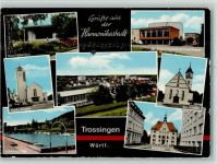 78647 W7218 Trossingen - Dr. Ernst-Hohner-Konzerthaus Kath. Kirche Musikpavillon Evangel. Kirche Ortsansicht Schwimmbad Rathaus