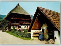 77793 W7625 Gutach (Schwarzwaldbahn) - Schwarzwälder Freilichtmuseum Lorenzenhof Backhaus Frau backt Brot