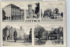 03042 O7500 Cottbus - Straße der Jugend Straßenbahn Fluss Brücke Theater