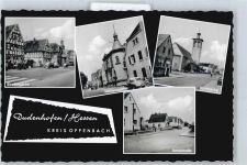 63110 W6054 Dudenhofen , Kr Offenbach am Main - Kirche Schulstraße Rathaus Auto