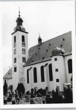 65375 W6227 Oestrich-Winkel - Foto Kirche Grabstein Uhr